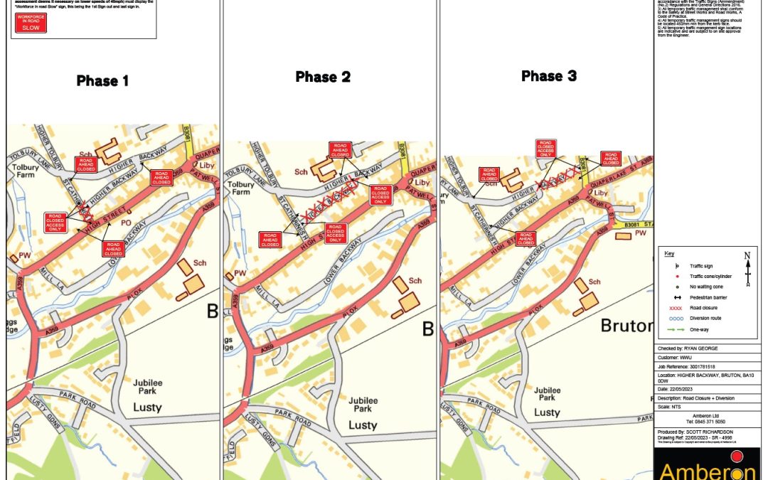 Road closures in St Catherines Hill and Higher Backway areas